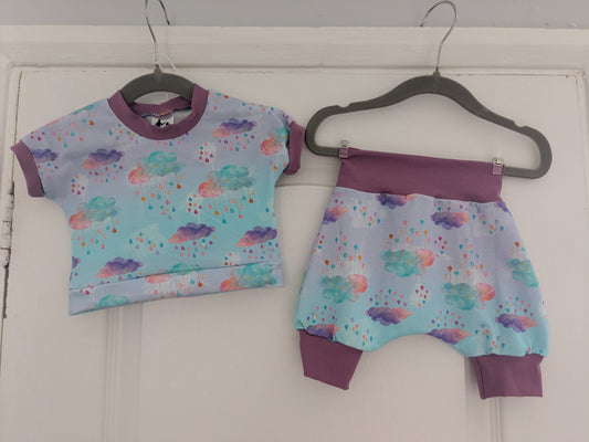 Top and shorts set 0-6 months